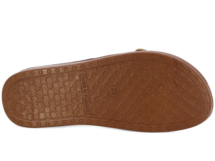 Polex Zenne 5051-C Cırtlı Poşetli Günlük Terlik Camel - 3