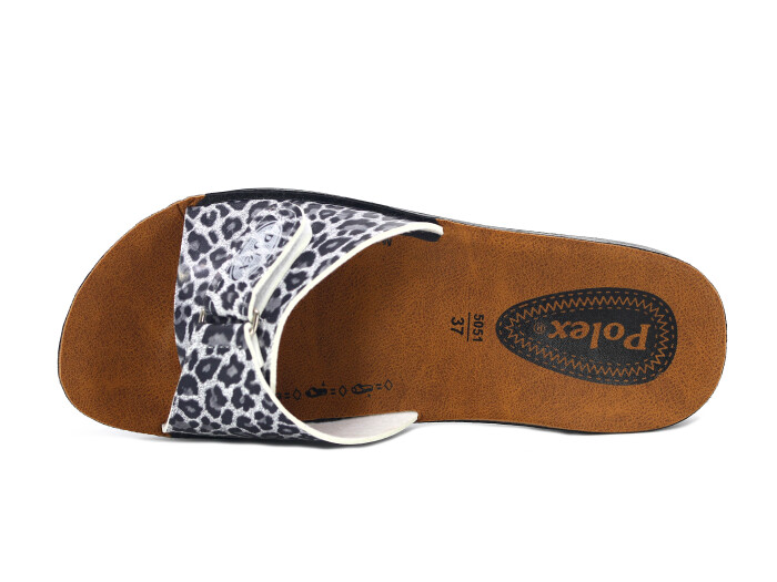 Polex Zenne 5051-C Leopar Cırtlı Poşetli Günlük Terlik Siyah - 2