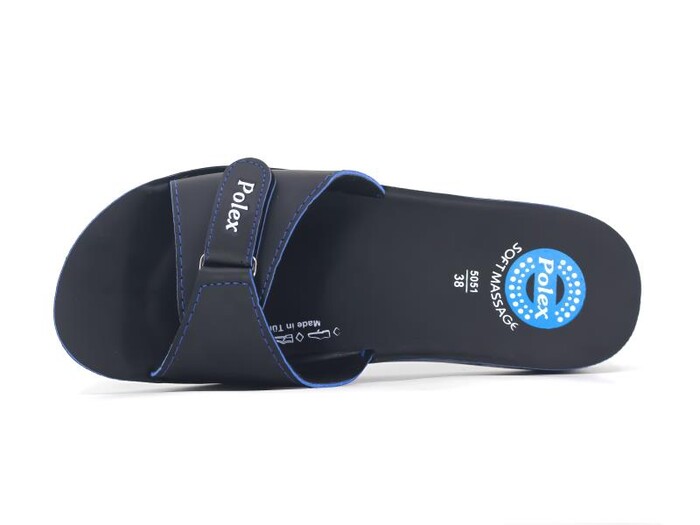 Polex Zenne 5051-A Cırtlı Cilt Ara Kat Günlük Terlik Mavi - Polex (1)