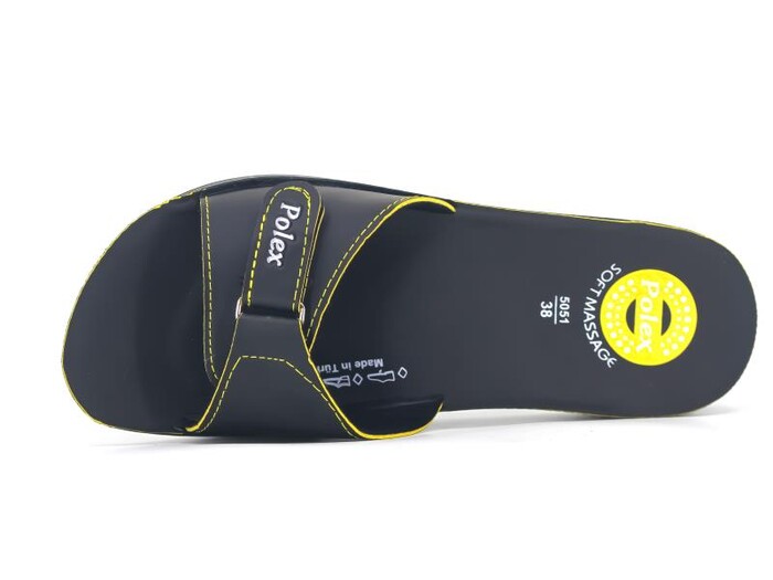 Polex Zenne 5051-A Cırtlı Cilt Ara Kat Günlük Terlik Sarı - Polex (1)