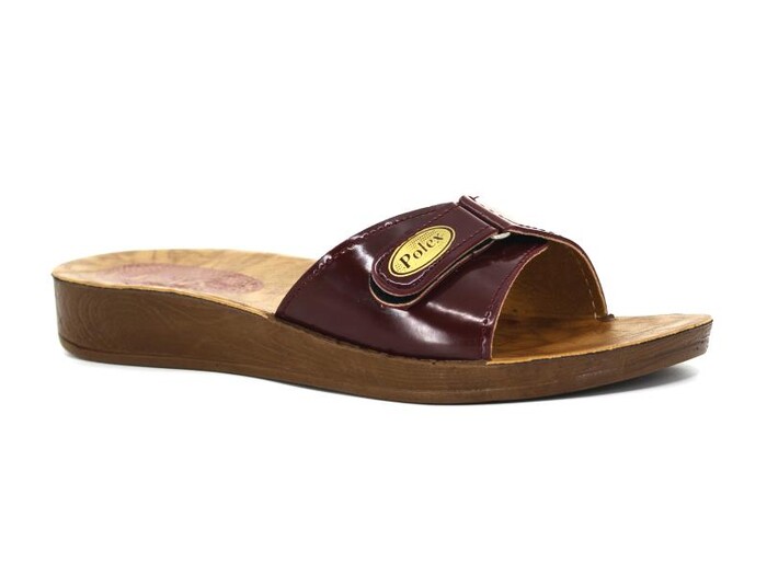 Polex Zenne 5051 Cırtlı Poşetli Günlük Terlik Bordo Rugan