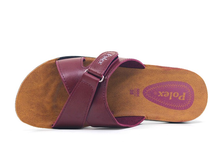 Polex Zenne 5052-C Yandan Cırtlı Poşetli Günlük Terlik Bordo - Polex (1)