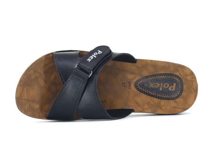 Polex Zenne 5052-C Yandan Cırtlı Poşetli Günlük Terlik Siyah - 2