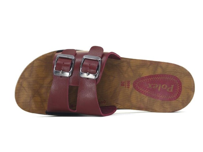 Polex Zenne 5055-C Yeni Çift Toka Poşetli Günlük Terlik Bordo - 2