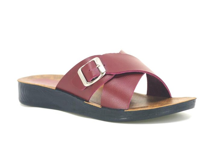 Polex Zenne 5058-C Çapraz Tokalı Günlük Terlik Bordo - 1
