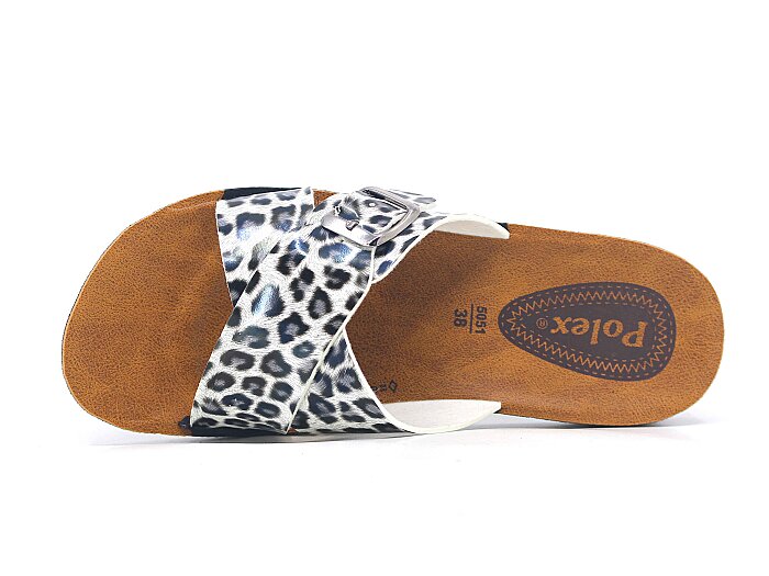 Polex Zenne 5058-C Çapraz Tokalı Günlük Terlik Siyah Leopar - 2