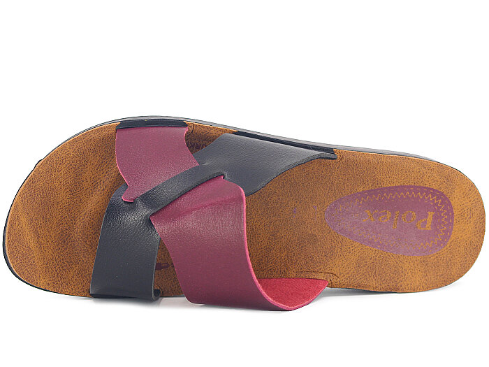 Polex Zenne 5060-C İçten Geçmeli Günlük Terlik Siyah - Bordo - Polex (1)