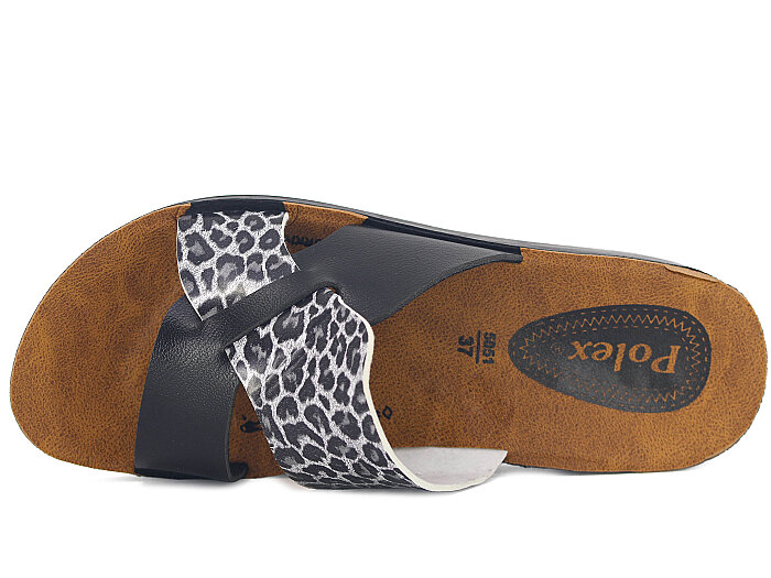 Polex Zenne 5060-C İçten Geçmeli Günlük Terlik Siyah - Siyah Leopar - 2