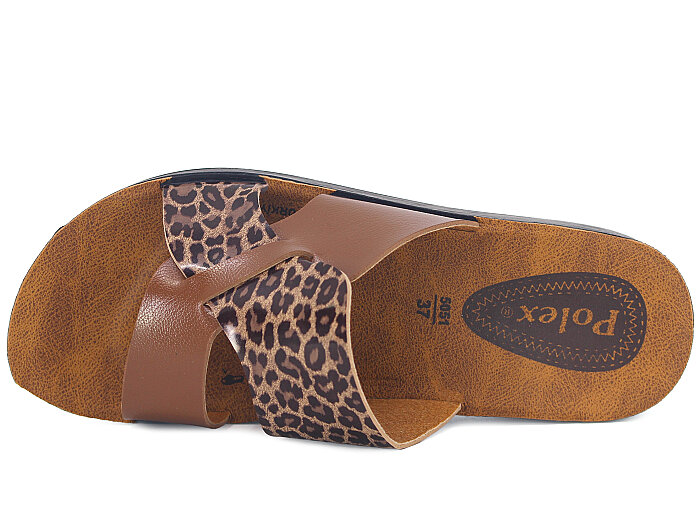 Polex Zenne 5060-C İçten Geçmeli Günlük Terlik Taba - Kahve Leopar - 2