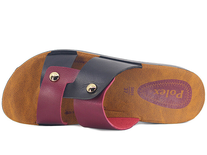 Polex Zenne 5061-C İki İncili Günlük Terlik Siyah - Bordo - 2