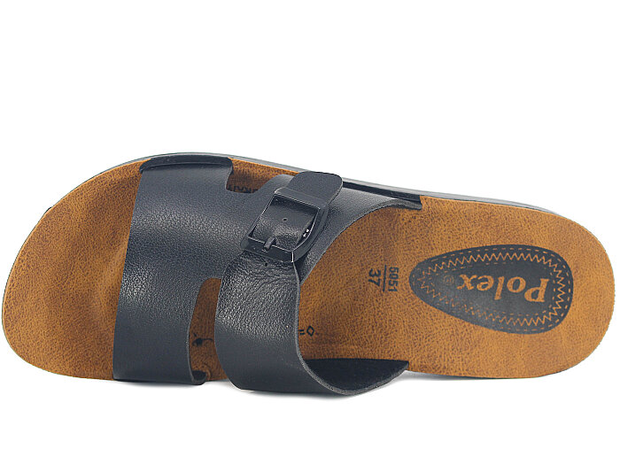 Polex Zenne 5063-C Tek Toka Çift Bant Parçalı Günlük Terlik Siyah - 2