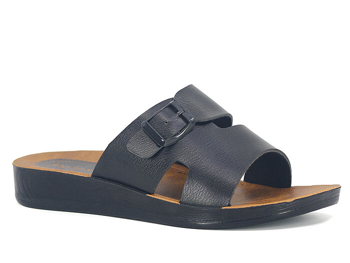 Polex Zenne 5063-C Tek Toka Çift Bant Parçalı Günlük Terlik Siyah 