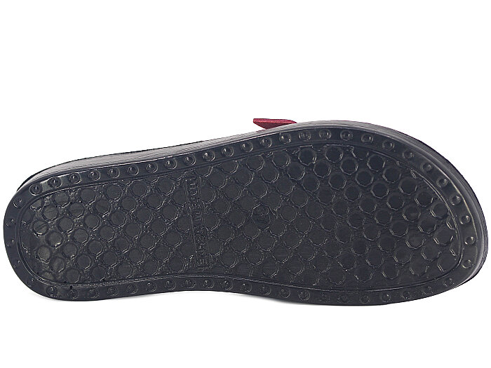Polex Zenne 5065-C Düz Yük Tek Toka Günlük Terlik Siyah - Bordo - 3