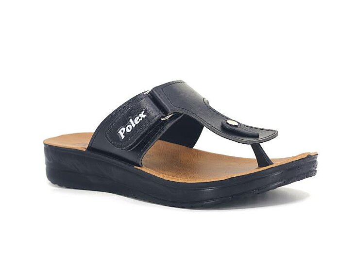 Polex Zenne 5112-C Cırtlı Parmak Arası Terlik Siyah - Polex