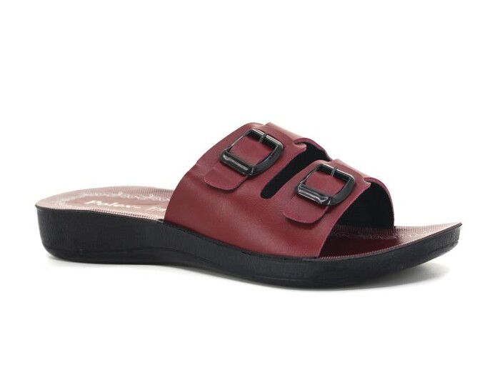 Polex Zenne 5152 Çift Toka Günlük Terlik Bordo 