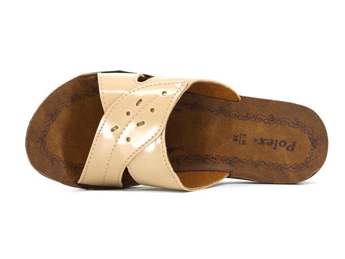 Polex Zenne 5154 Yapraklı Günlük Terlik Camel Rugan - 2