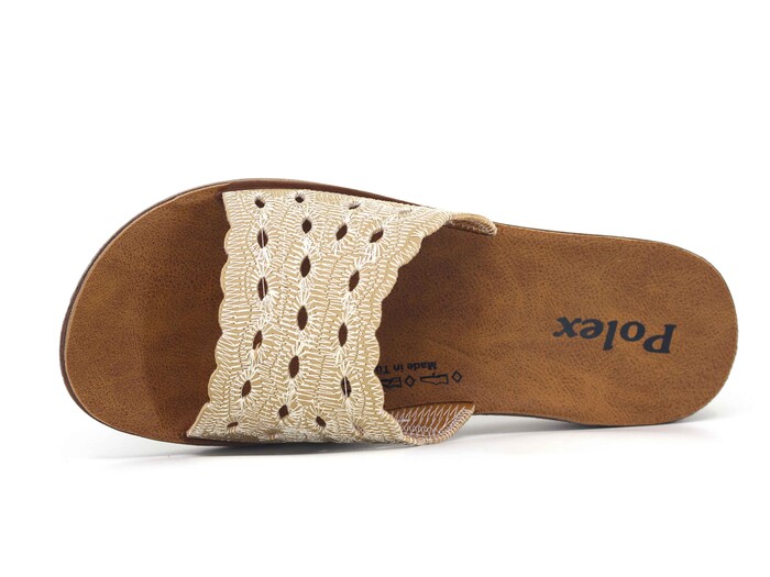 Polex Zenne 5155 Nakışlı Günlük Terlik Camel - 2