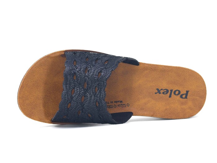 Polex Zenne 5155 Nakışlı Günlük Terlik Siyah - Polex (1)