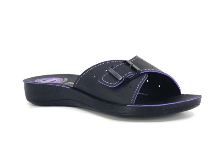 Polex Zenne 5161-D Delikli Tek Toka Ara Kat Poşetli Günlük Terlik Lila - Polex