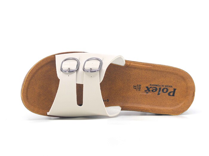 Polex Zenne 5250-C Çift Toka Traktör Taban Günlük Terlik Bej - Camel - 2