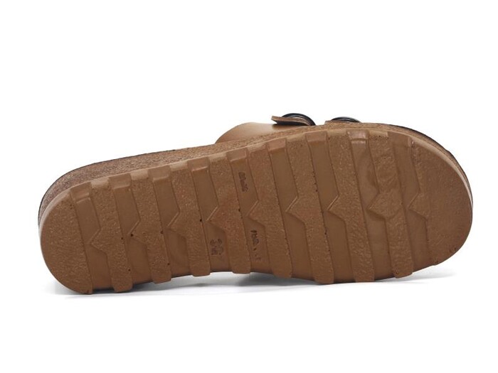 Polex Zenne 5250-C Çift Toka Traktör Taban Günlük Terlik Taba - Camel