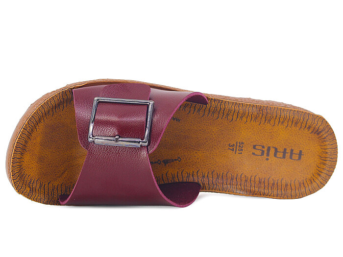 Polex Zenne 5251-C Tek Toka Traktör Taban Günlük Terlik Bordo - Camel - 2
