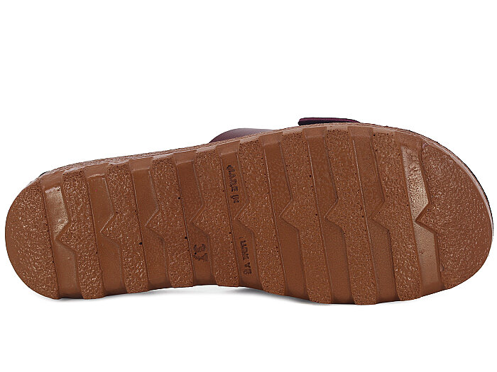 Polex Zenne 5251-C Tek Toka Traktör Taban Günlük Terlik Bordo - Camel - 3