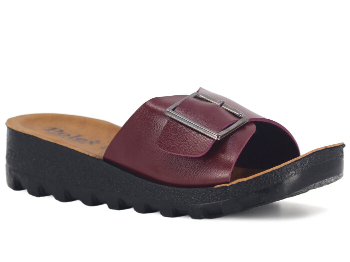 Polex Zenne 5251-C Tek Toka Traktör Taban Günlük Terlik Bordo - Polex