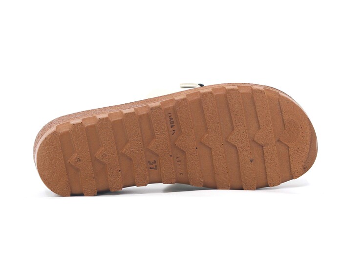 Polex Zenne 5252-C Çift Toka Traktör Taban Günlük Terlik Bej - Camel