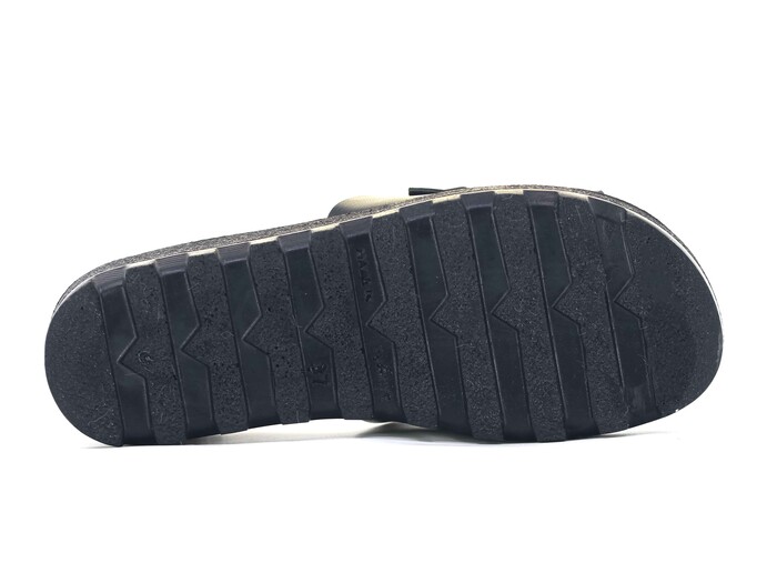 Polex Zenne 5252-C Çift Toka Traktör Taban Günlük Terlik Siyah - 3