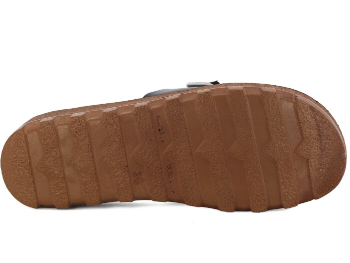 Polex Zenne 5252-C Çift Toka Traktör Taban Günlük Terlik Siyah - Siyah Leopar - 3