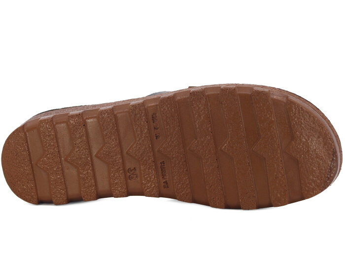 Polex Zenne 5252-C Çift Toka Traktör Taban Günlük Terlik Siyah - Taba - 3