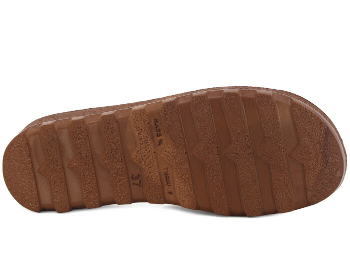 Polex Zenne 5252-C Çift Toka Traktör Taban Günlük Terlik Taba - Bej - 3