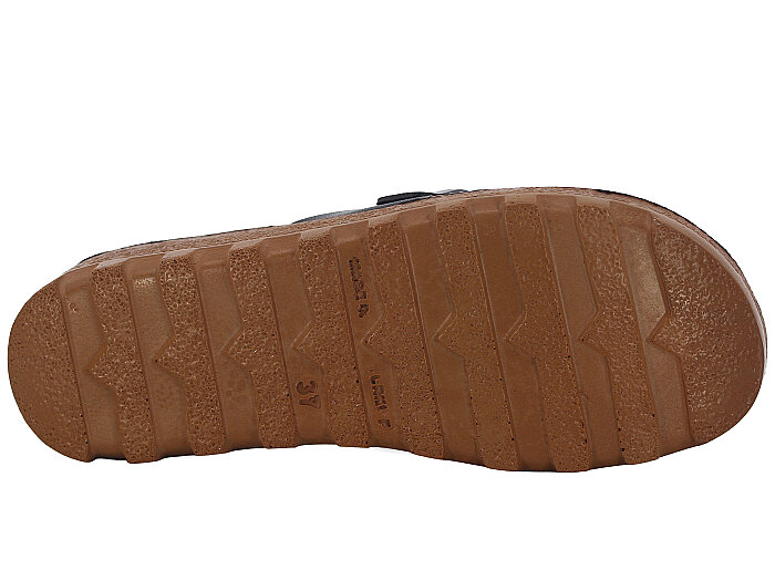 Polex Zenne 5255-C Çapraz Tokalı Traktör Taban Günlük Terlik Siyah - Camel - 3