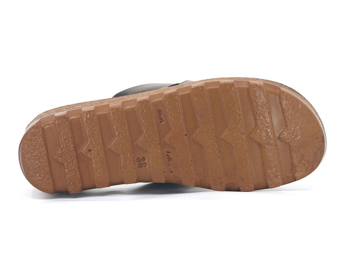 Polex Zenne 5257-C Yan Gül Süslü Traktör Taban Günlük Terlik Kahve - Camel