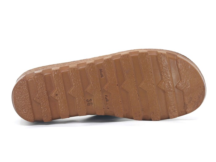 Polex Zenne 5257-C Yan Gül Süslü Traktör Taban Günlük Terlik Taba - Camel