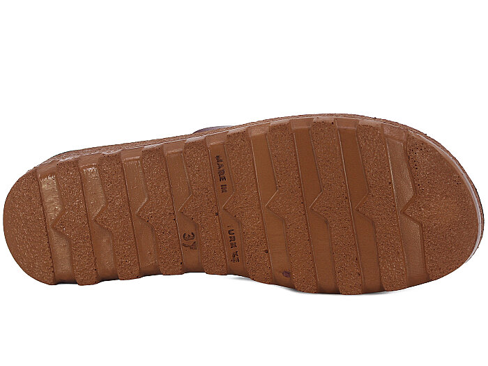 Polex Zenne 5258-C Traktör Taban Günlük Terlik Bordo - Camel - 3