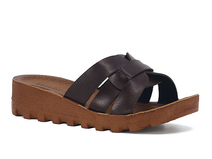 Polex Zenne 5258-C Traktör Taban Günlük Terlik Kahve - Camel - Polex