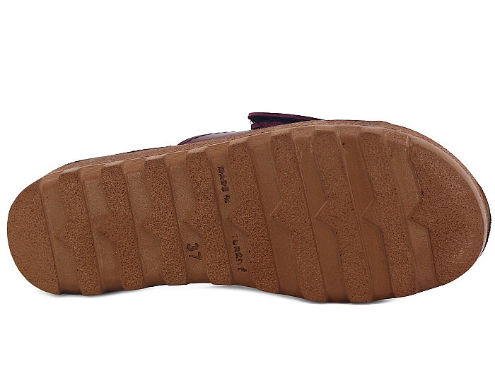 Polex Zenne 5263-C Yandan Cırtlı Traktör Taban Günlük Terlik Bordo - Camel - 3
