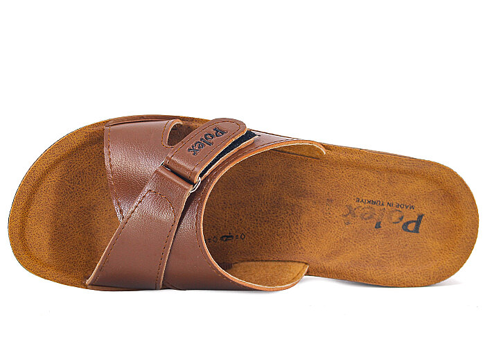 Polex Zenne 5263-C Yandan Cırtlı Traktör Taban Günlük Terlik Taba - Camel - Polex (1)