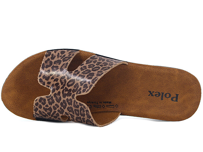 Polex Zenne 5302-C Hrms Poşetli Günlük Terlik Kahve Leopar - 2