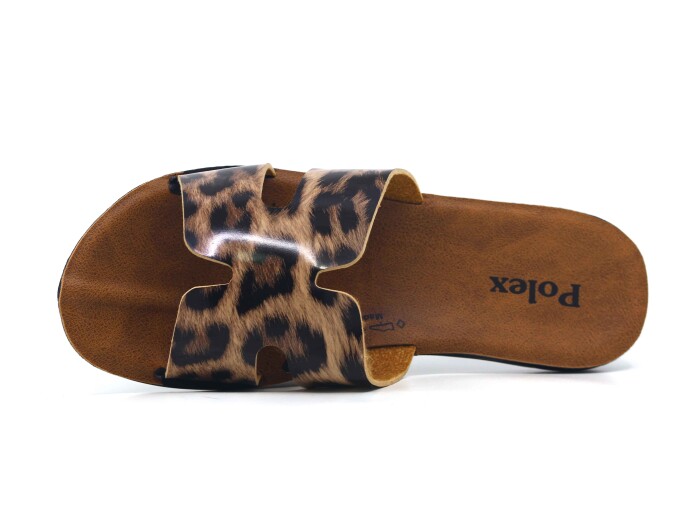 Polex Zenne 5302-C Leopar Desen Hrms Poşetli Günlük Terlik Kahve - 2