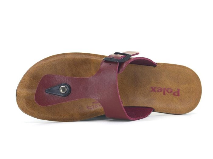 Polex Zenne 5303 Klasik İnce Poşetli Parmak Arası Terlik Bordo - 2