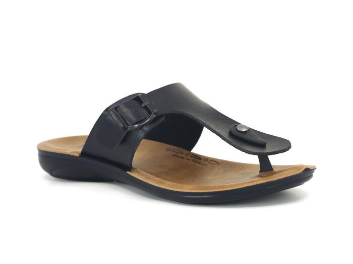 Polex Zenne 5303 Klasik İnce Poşetli Parmak Arası Terlik Siyah - Polex