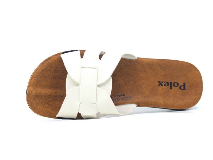 Polex Zenne 5304-C Geçmeli Altı Bacak İnce Poşetli Günlük Terlik Beyaz - Polex (1)