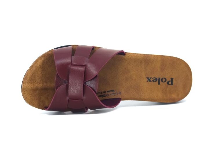 Polex Zenne 5304-C Geçmeli Altı Bacak İnce Poşetli Günlük Terlik Bordo - 2