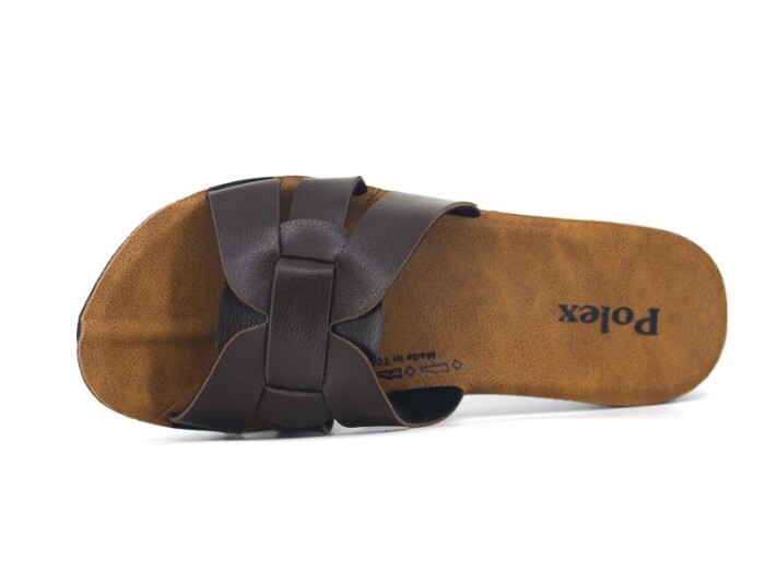 Polex Zenne 5304-C Geçmeli Altı Bacak İnce Poşetli Günlük Terlik Kahve - Polex (1)