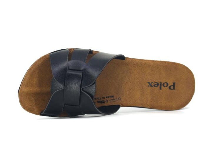 Polex Zenne 5304-C Geçmeli Altı Bacak İnce Poşetli Günlük Terlik Siyah - Polex (1)