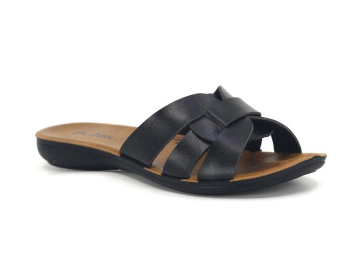 Polex Zenne 5304-C Geçmeli Altı Bacak İnce Poşetli Günlük Terlik Siyah - Polex