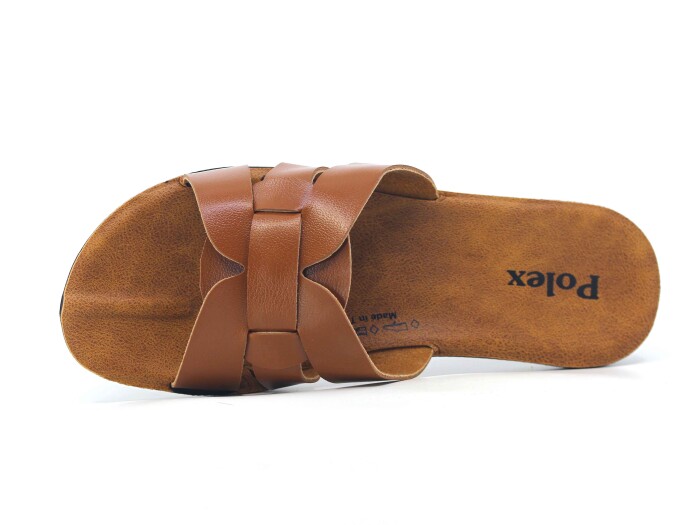 Polex Zenne 5304-C Geçmeli Altı Bacak İnce Poşetli Günlük Terlik Taba - Polex (1)